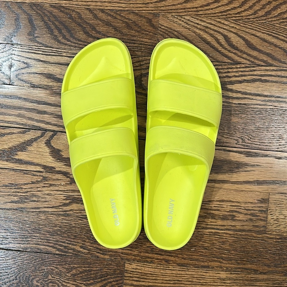 Old Navy Neon Yellow EVA Slide Sandals